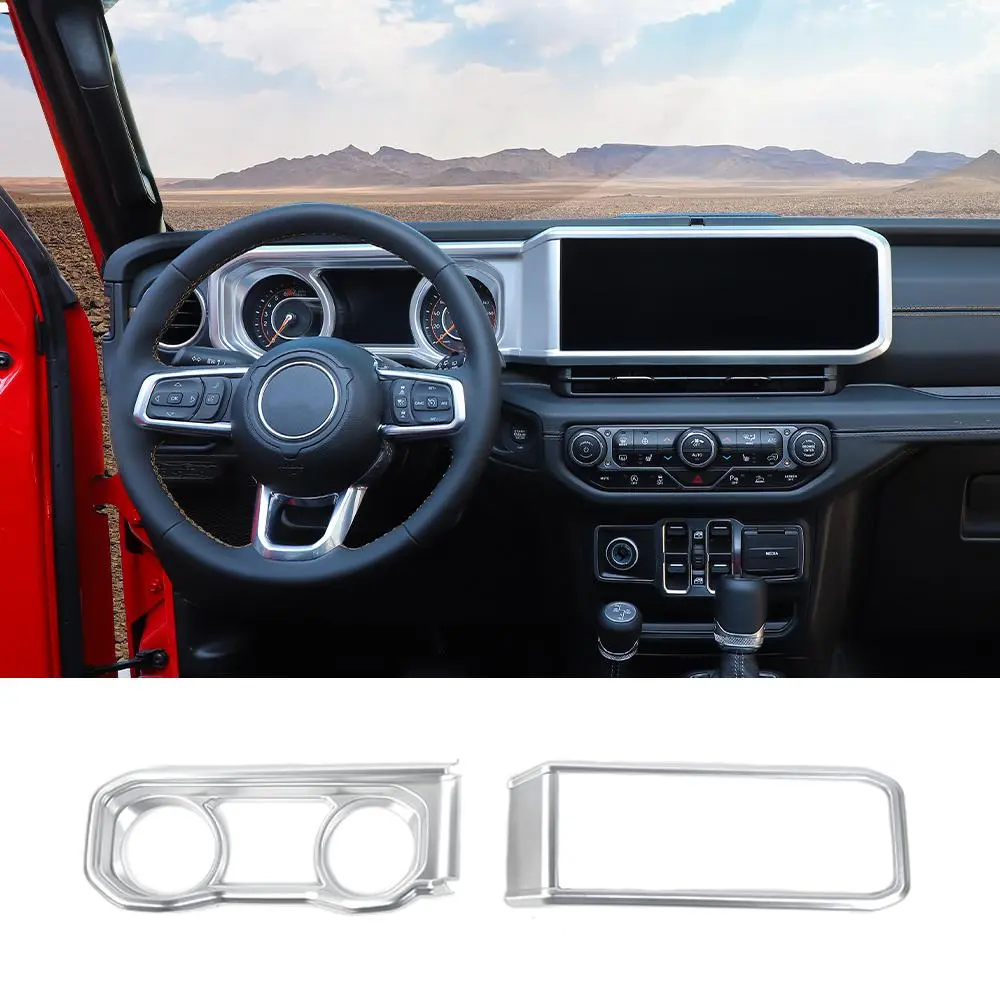 For 2024+ Jeep Wrangler JL/Gladiator JT 2x Dashboard Trim + Navigation Panel Cover Kit - Image 12