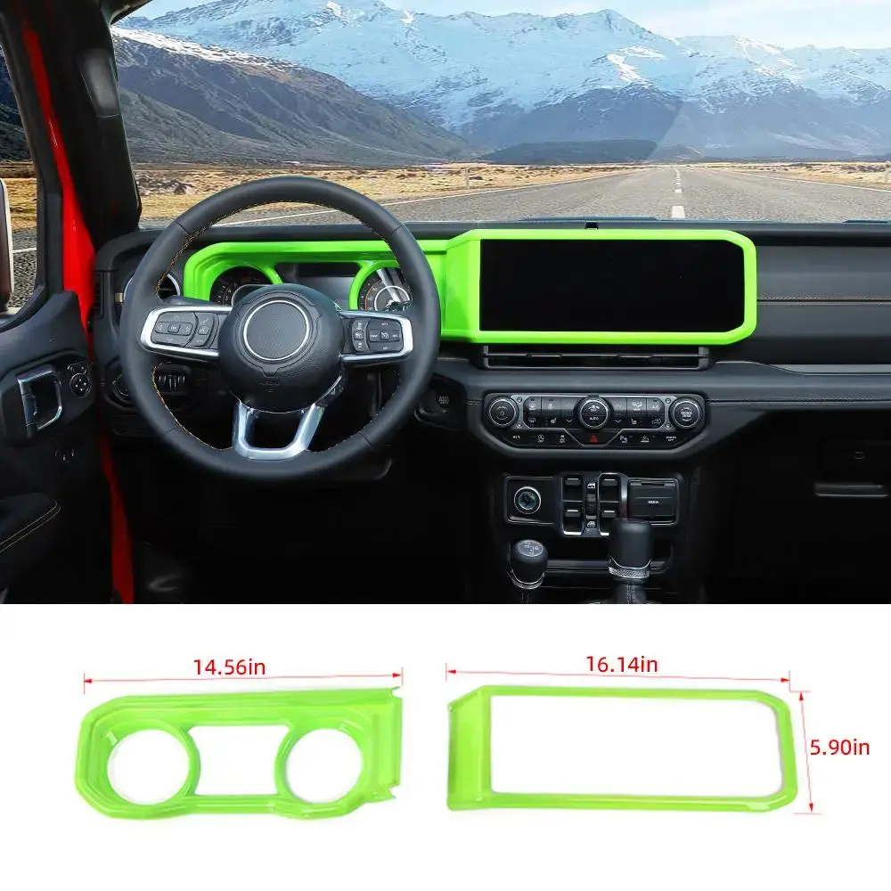 For 2024+ Jeep Wrangler JL/Gladiator JT 2x Dashboard Trim + Navigation Panel Cover Kit - Image 13