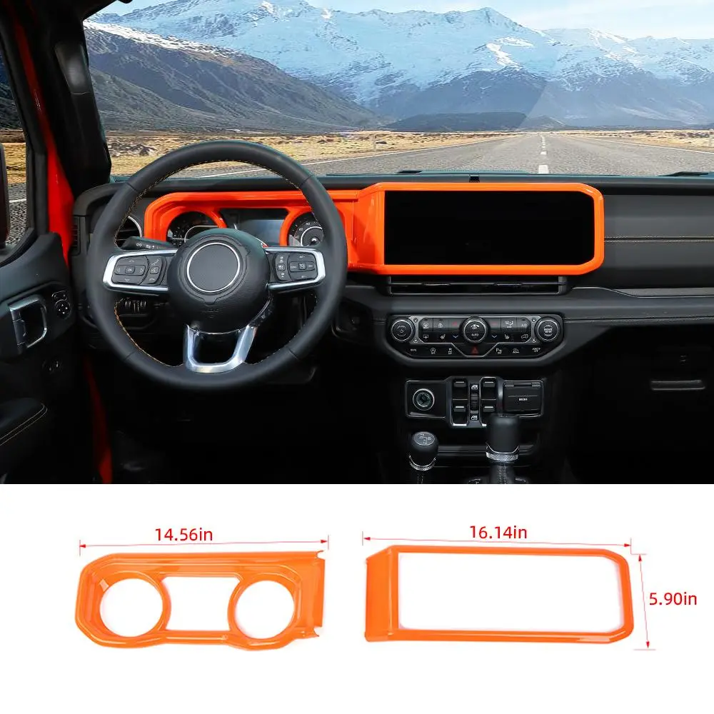 For 2024+ Jeep Wrangler JL/Gladiator JT 2x Dashboard Trim + Navigation Panel Cover Kit - Image 14