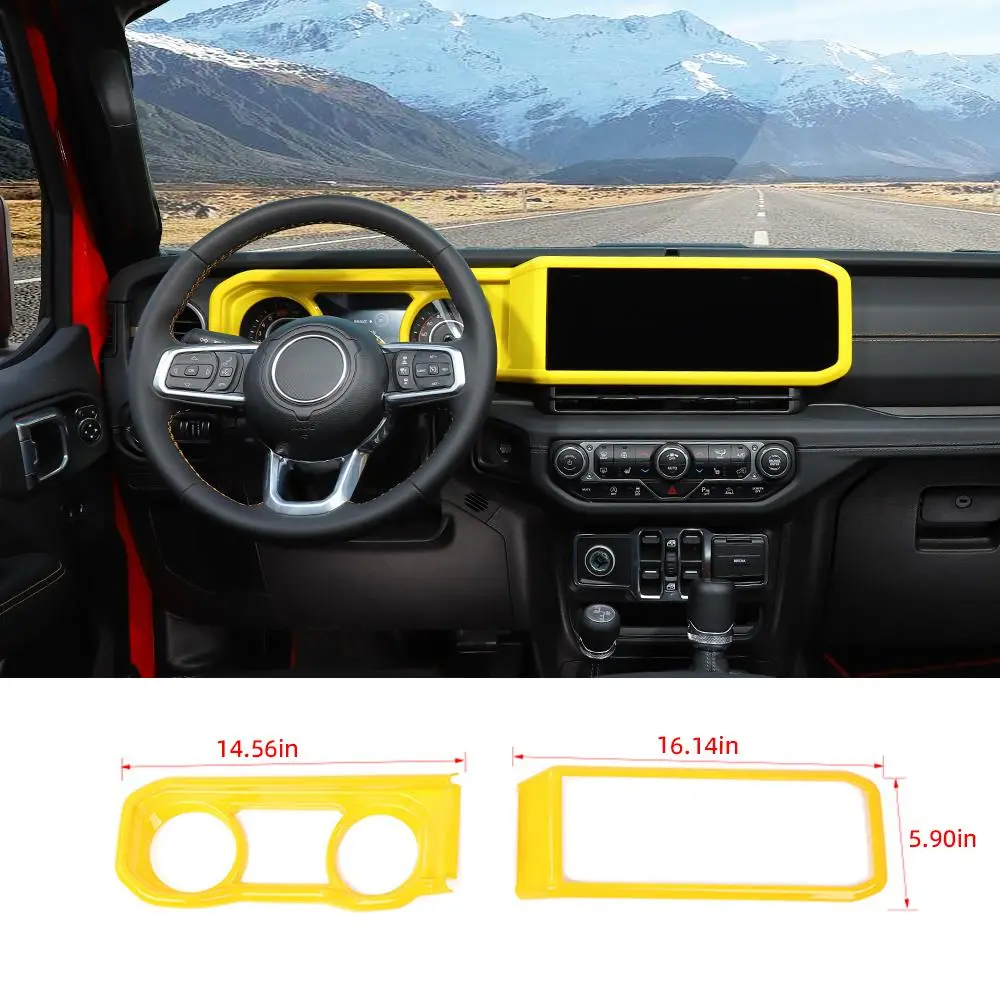 For 2024+ Jeep Wrangler JL/Gladiator JT 2x Dashboard Trim + Navigation Panel Cover Kit - Image 15