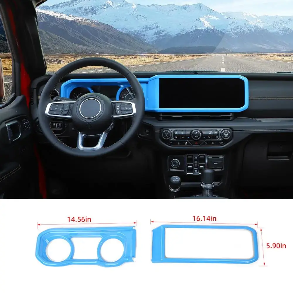 For 2024+ Jeep Wrangler JL/Gladiator JT 2x Dashboard Trim + Navigation Panel Cover Kit - Image 16