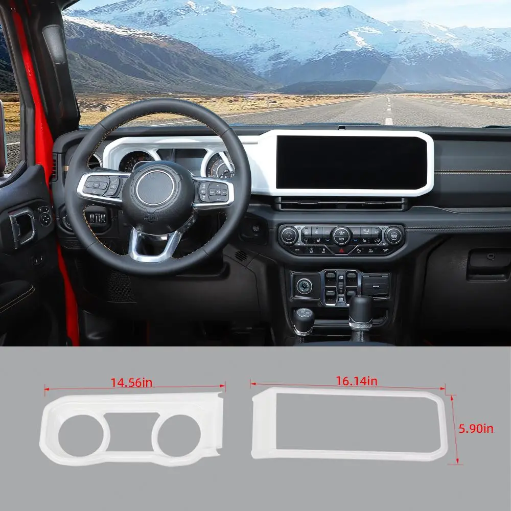 For 2024+ Jeep Wrangler JL/Gladiator JT 2x Dashboard Trim + Navigation Panel Cover Kit - Image 17