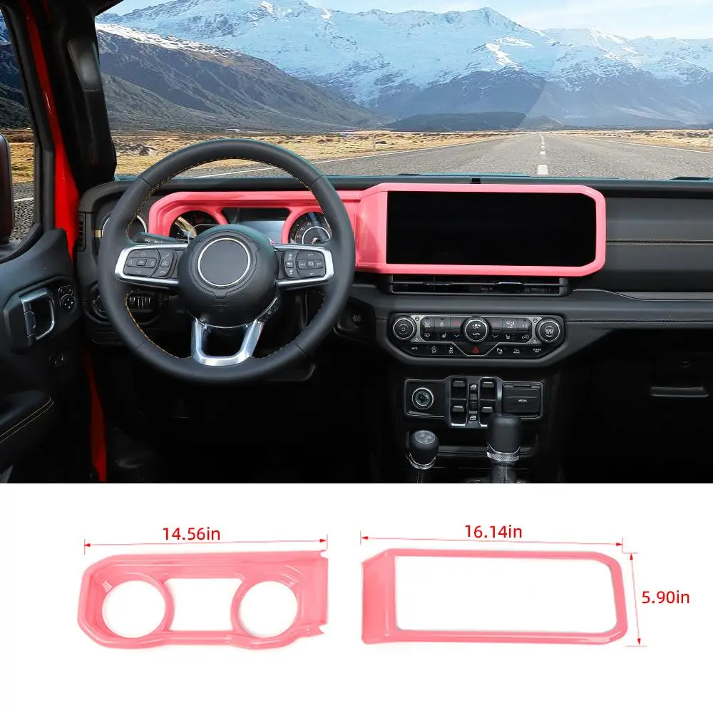 For 2024+ Jeep Wrangler JL/Gladiator JT 2x Dashboard Trim + Navigation Panel Cover Kit - Image 18