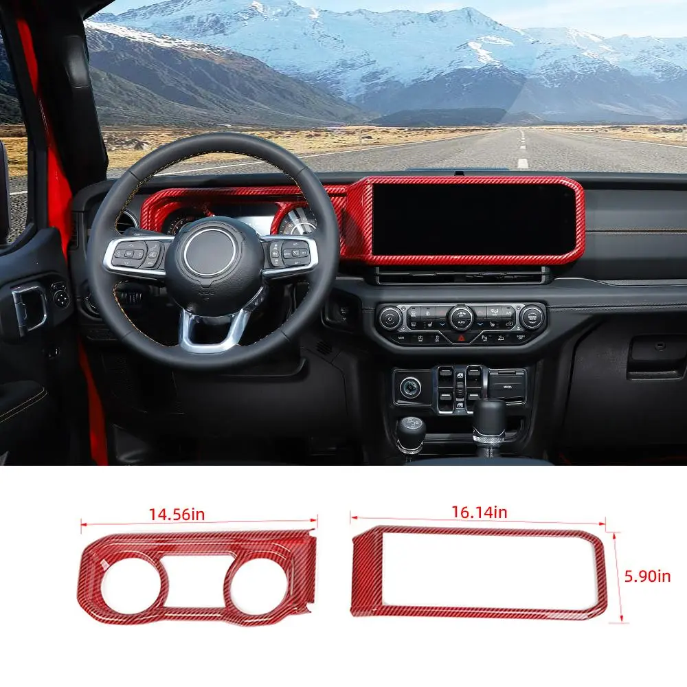 For 2024+ Jeep Wrangler JL/Gladiator JT 2x Dashboard Trim + Navigation Panel Cover Kit - Image 19