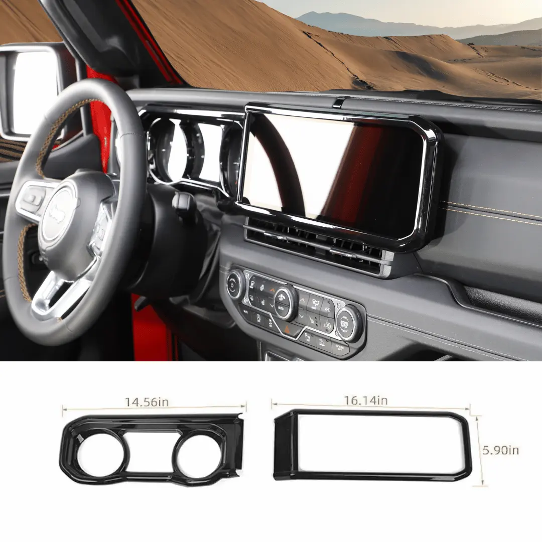 For 2024+ Jeep Wrangler JL/Gladiator JT 2x Dashboard Trim + Navigation Panel Cover Kit - Image 20