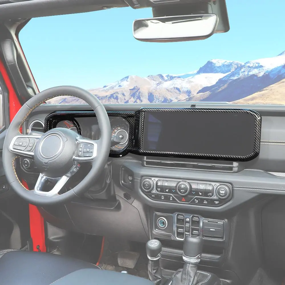 For 2024+ Jeep Wrangler JL/Gladiator JT 2x Dashboard Trim + Navigation Panel Cover Kit - Image 3