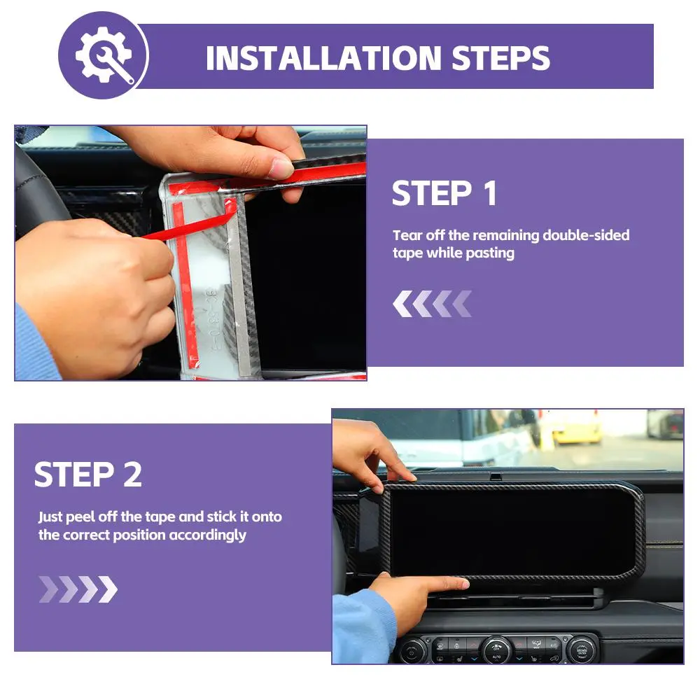 For 2024+ Jeep Wrangler JL/Gladiator JT 2x Dashboard Trim + Navigation Panel Cover Kit - Image 5