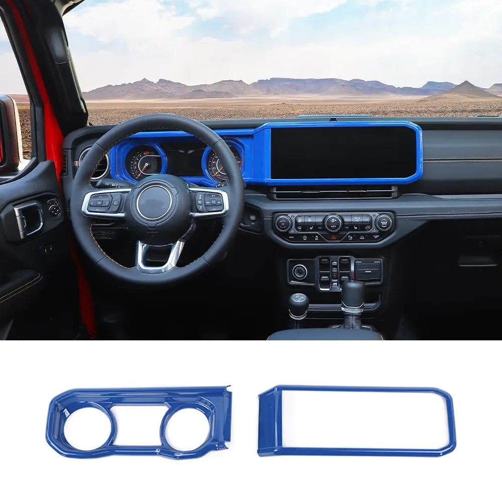 For 2024+ Jeep Wrangler JL/Gladiator JT 2x Dashboard Trim + Navigation Panel Cover Kit - Image 9