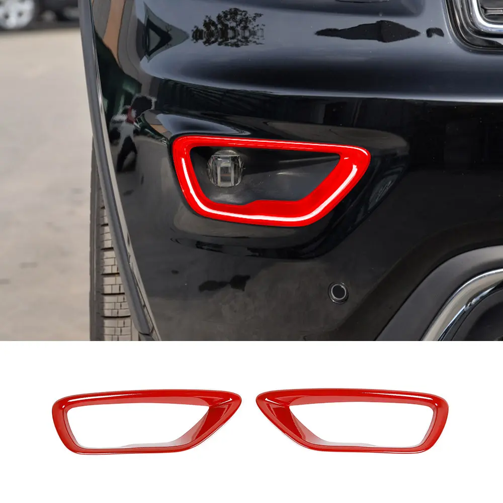 For 2017-2021 Jeep Grand Cherokee WK2 2x Front Fog Light Lamp Bezels Trim
