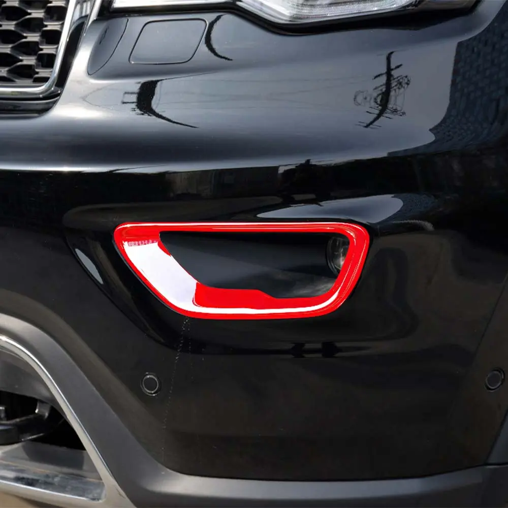 For 2017-2021 Jeep Grand Cherokee WK2 2x Front Fog Light Lamp Bezels Trim - Image 2