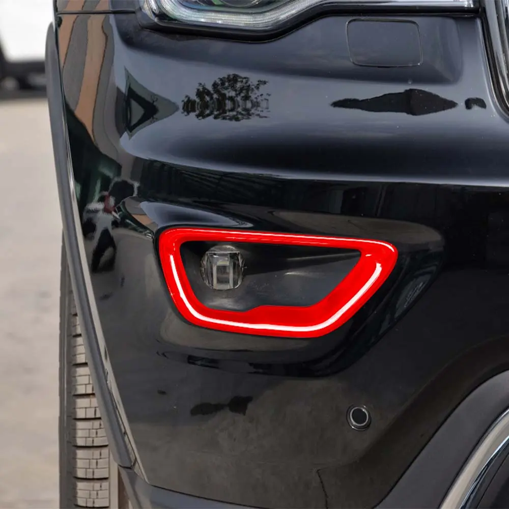 For 2017-2021 Jeep Grand Cherokee WK2 2x Front Fog Light Lamp Bezels Trim - Image 3