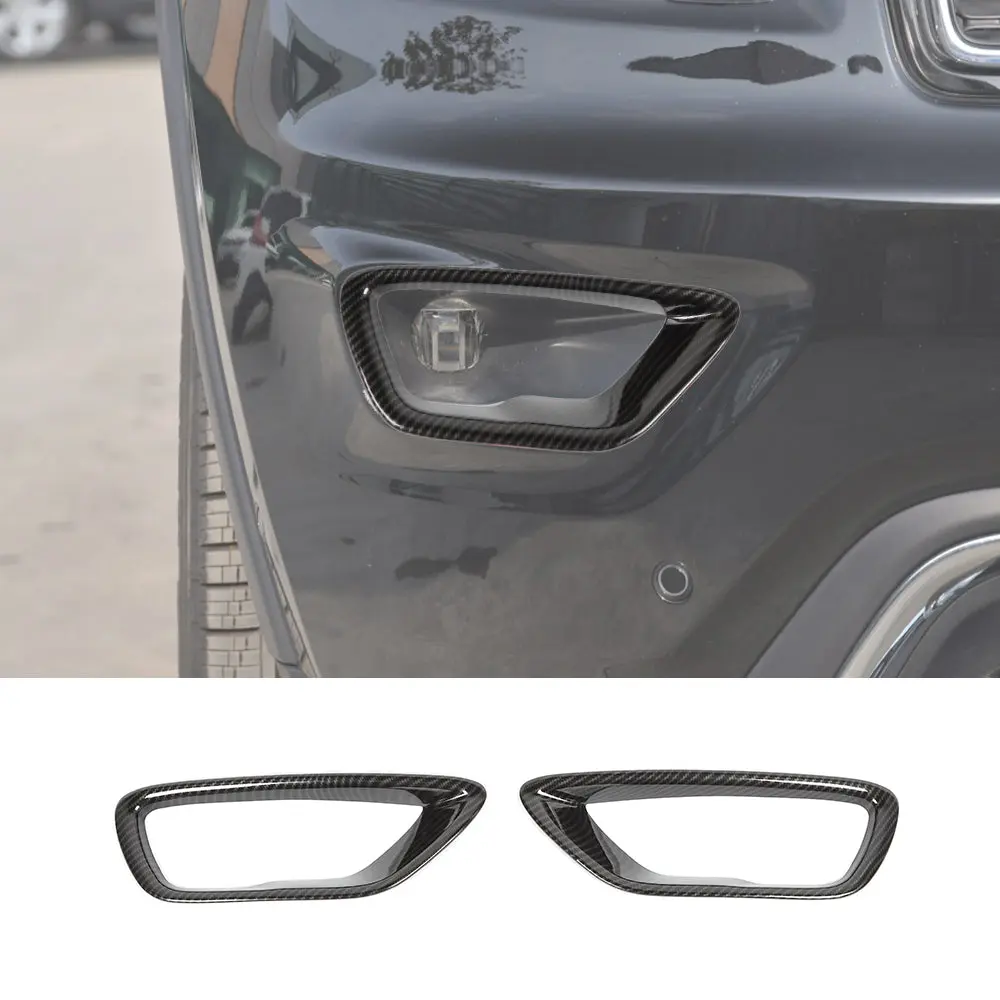 For 2017-2021 Jeep Grand Cherokee WK2 2x Front Fog Light Lamp Bezels Trim - Image 8