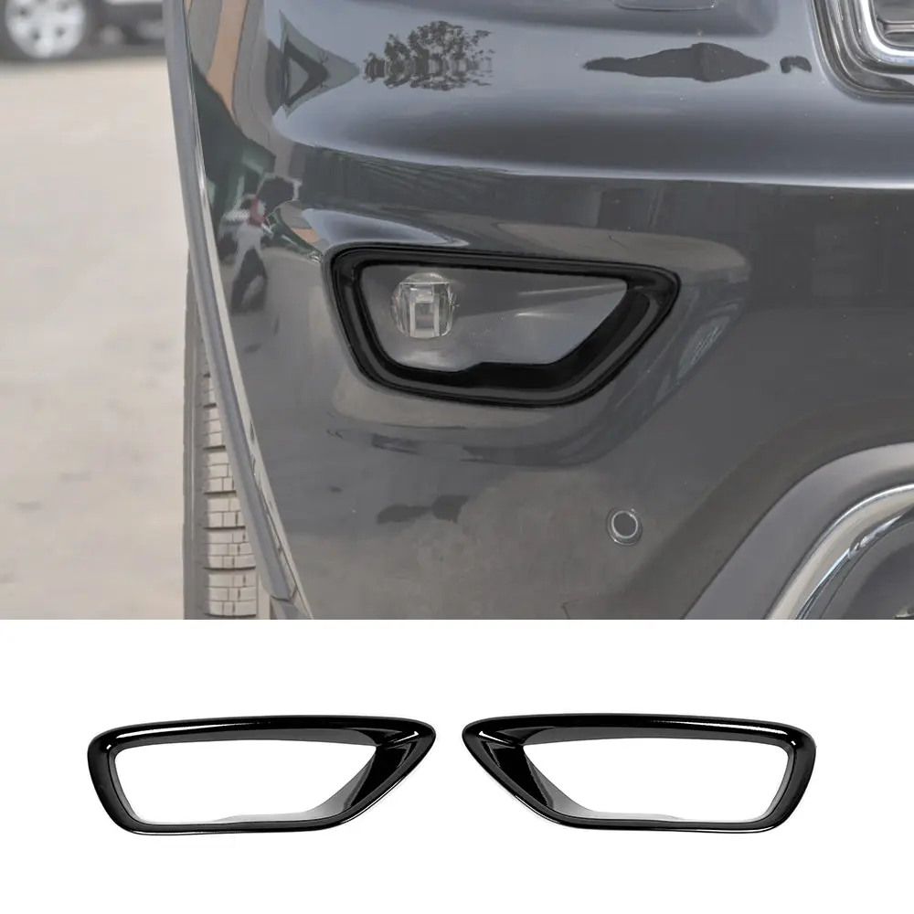 For 2017-2021 Jeep Grand Cherokee WK2 2x Front Fog Light Lamp Bezels Trim - Image 9