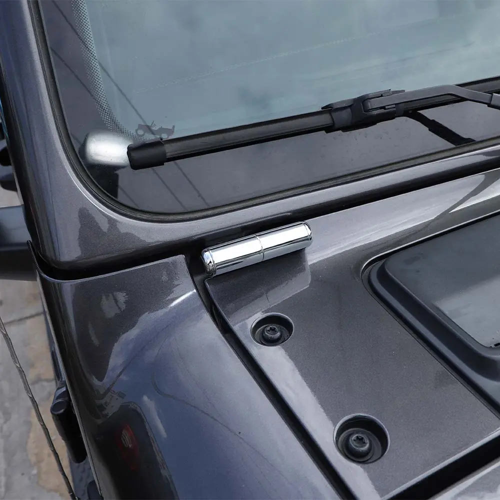 For 2018+ Jeep Wrangler JL Gladiator JT 2 x Front Windshield Hinge Decor Exterior Trim - Image 8