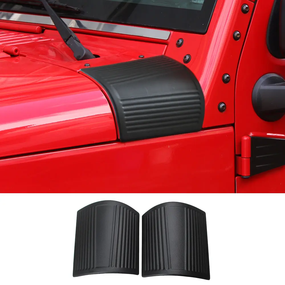 For 2007-2018 Jeep Wrangler JK 2X Hood Cowl Body Armor Cover Corner Guards Trim