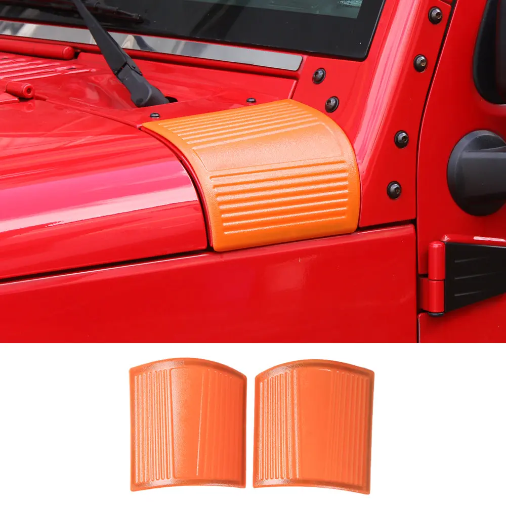 For 2007-2018 Jeep Wrangler JK 2X Hood Cowl Body Armor Cover Corner Guards Trim - Image 10
