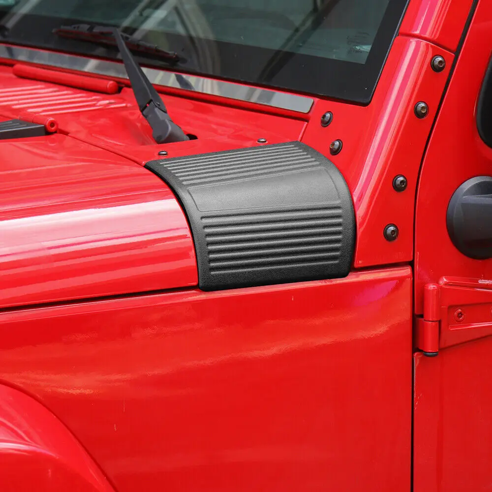 For 2007-2018 Jeep Wrangler JK 2X Hood Cowl Body Armor Cover Corner Guards Trim - Image 3