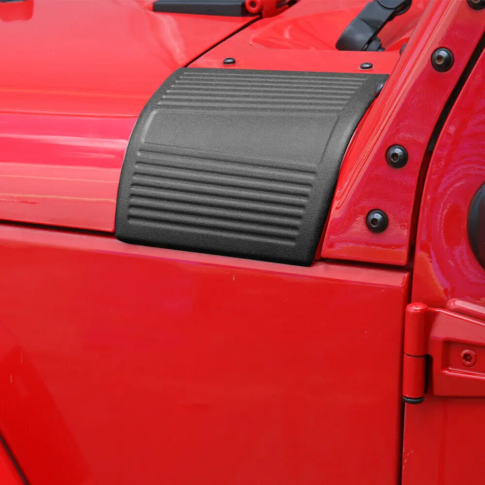 For 2007-2018 Jeep Wrangler JK 2X Hood Cowl Body Armor Cover Corner Guards Trim - Image 4