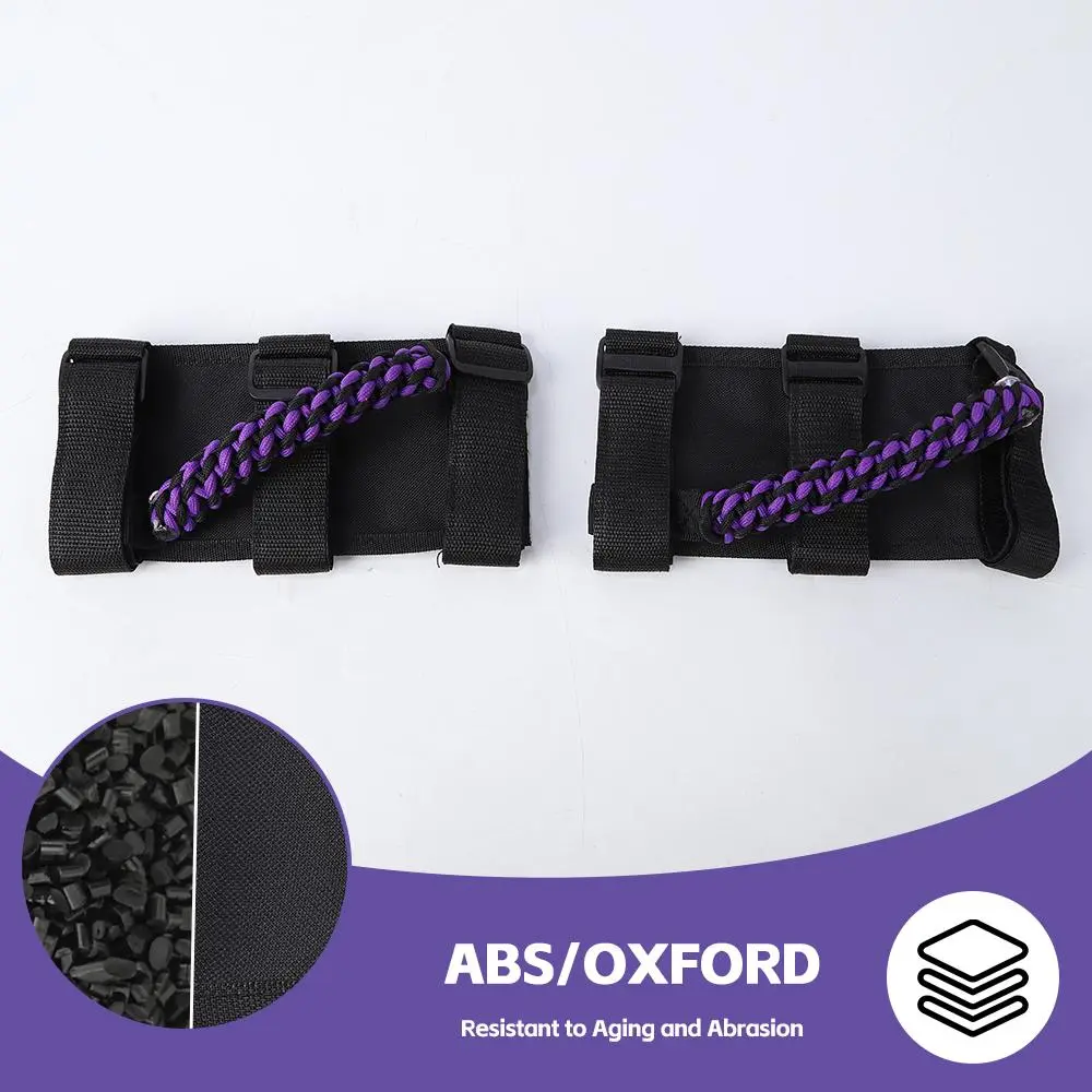 For Jeep Wrangler JL JT JK YJ TJ 2X Roll Bar Grab Handle Top Paracord Grip Handle Wide Style - Image 8