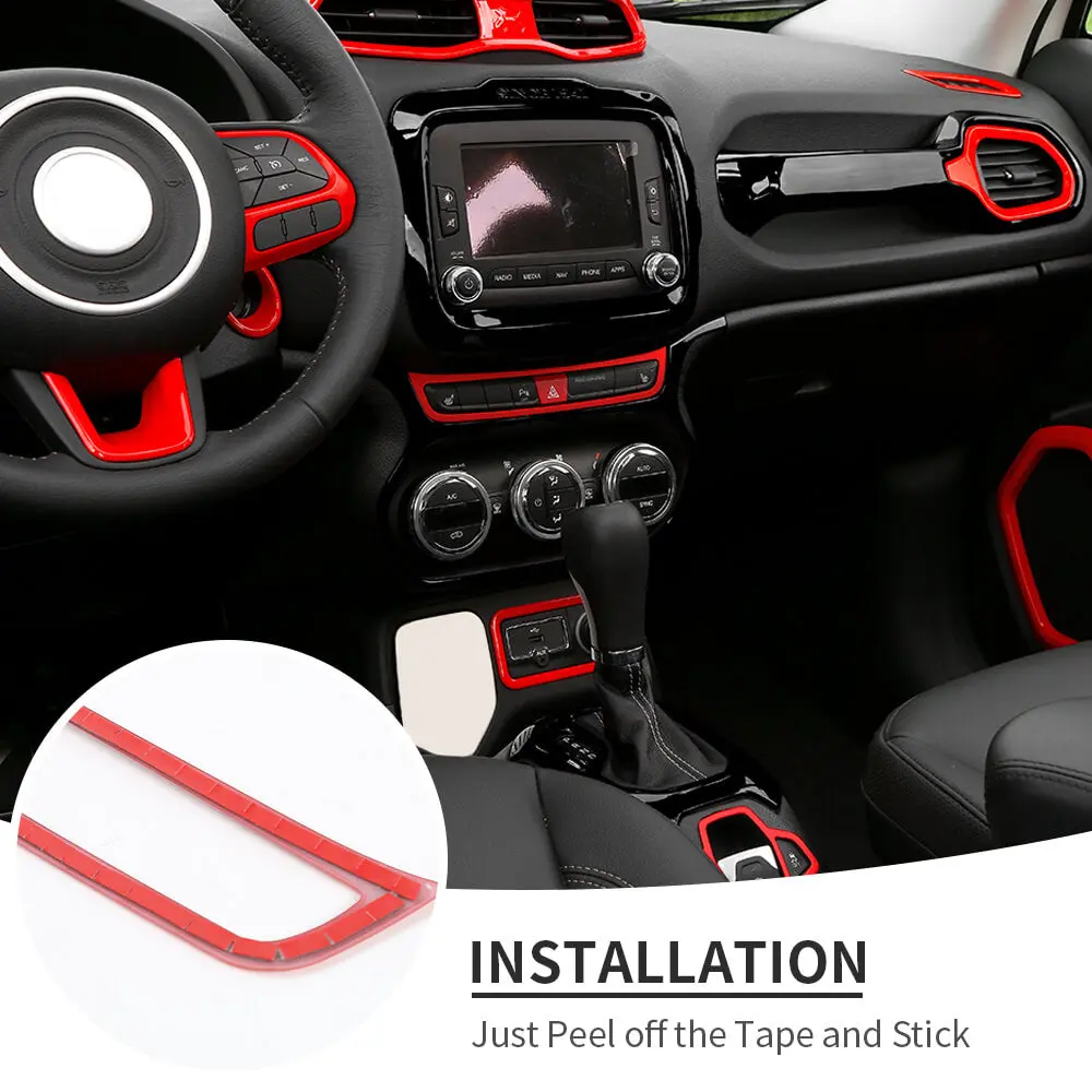 For 2015-2017 Jeep Renegade 31pcs Full Set Interior Decoration Trim Kit Cover - Image 7