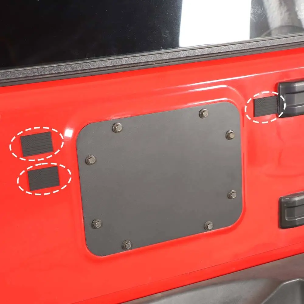 For 2007-2018 Jeep Wrangler JK 3PCS American Flag Tailgate Rubber Seal Plug Black Decor - Image 4