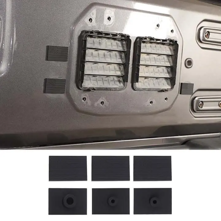 For 2018+ Jeep Wrangler JL 3PCS Tailgate Plug Set Spare Tire Carrier Delete Rubber US Flag
