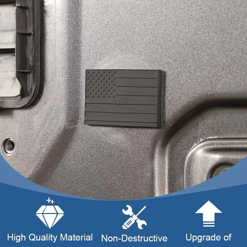 For 2018+ Jeep Wrangler JL 3PCS Tailgate Plug Set Spare Tire Carrier Delete Rubber US Flag - Image 7