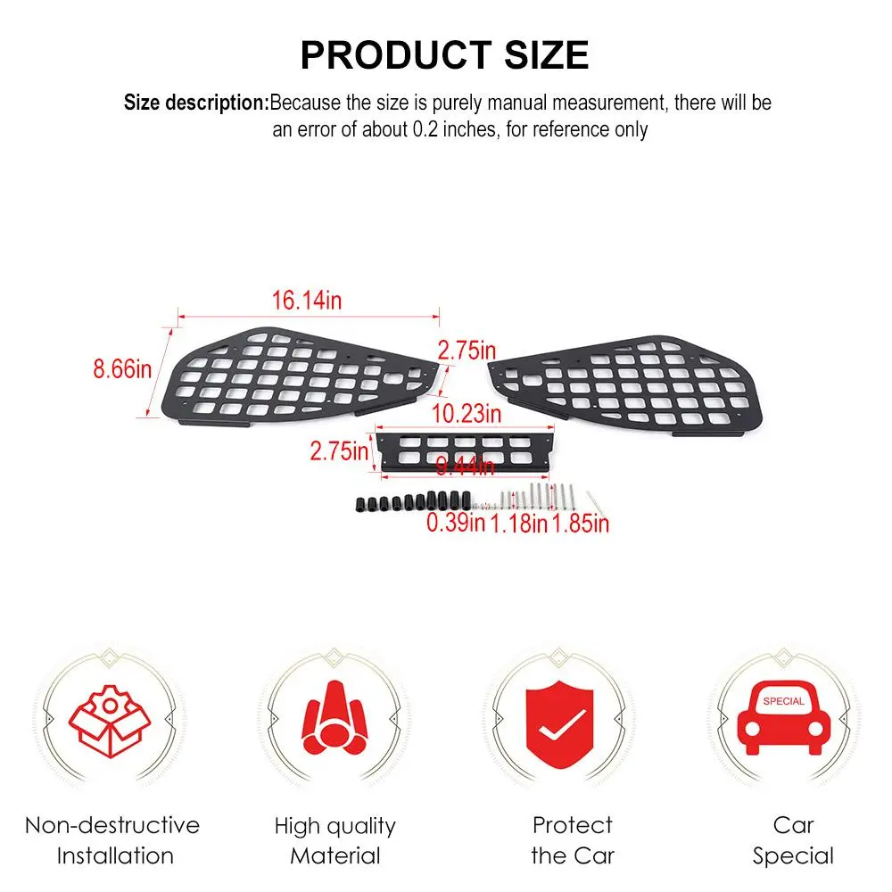 For 2024+ Jeep Wrangler JL/Gladiator JT 3PCS Top Roof Speaker Shelf Rack - Image 5