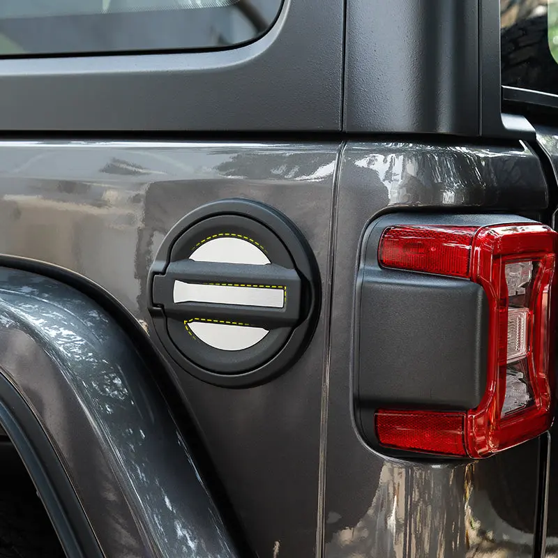 For 2018+ Jeep Wrangler JL JLU 3X Fuel Tank Cap Decor Cover Trim Aluminum - Image 4