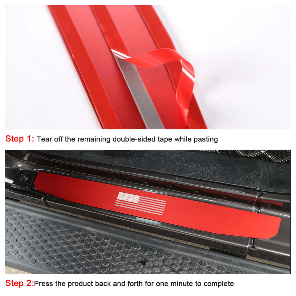 For 2018+ Jeep Wrangler JL JLU & Gladiator JT 4Doors 4 x Car Door Sill Protection Strip Cover - Image 6