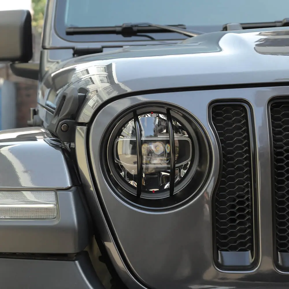 For 2018+ Jeep Wrangler JL JLU 4 x Headlight & Rear Taillights Lamp Guard Trim Black - Image 3