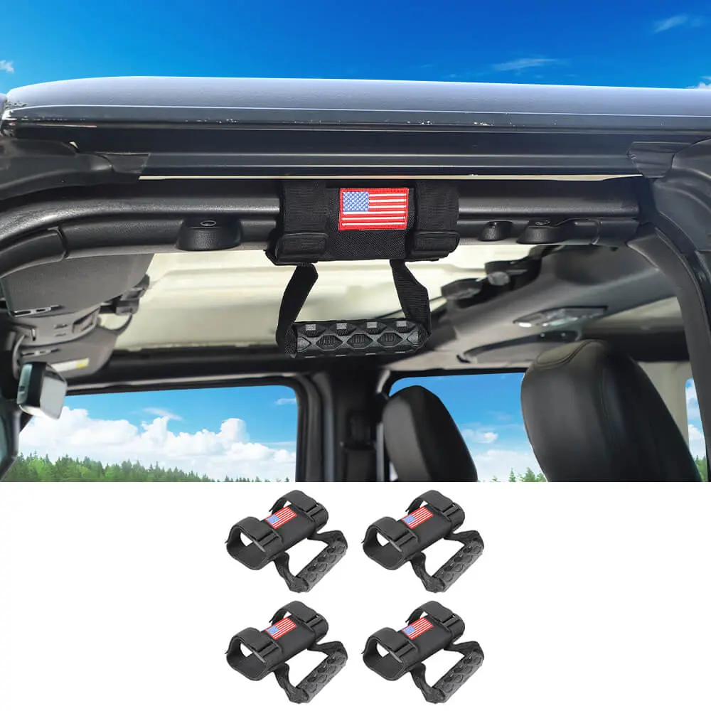 For Jeep Wrangler YJ CJ TJ JK JKU JL JLU & Gladiator JT 4 x Roll Bar Grab Handles Grip Handle - Image 10