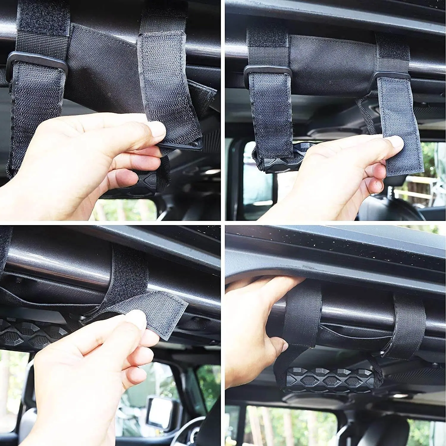 For Jeep Wrangler YJ CJ TJ JK JKU JL JLU & Gladiator JT 4 x Roll Bar Grab Handles Grip Handle - Image 7