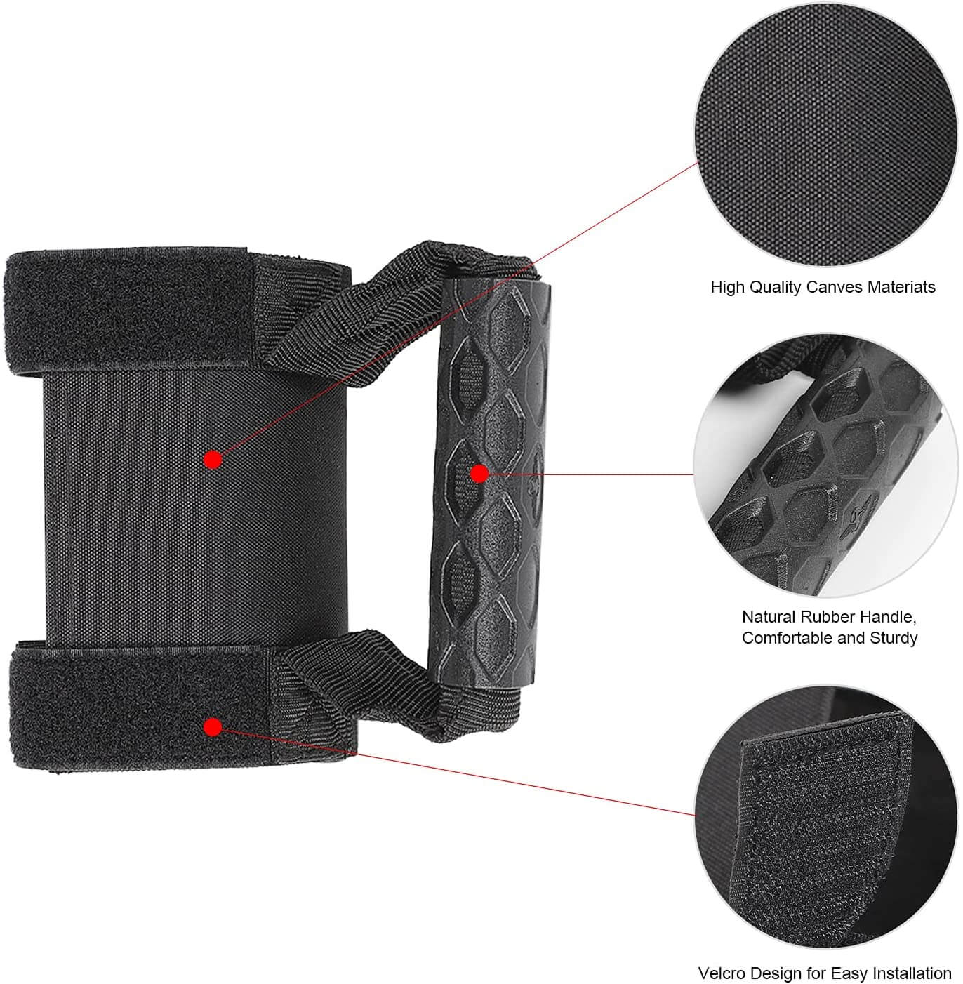 For Jeep Wrangler YJ CJ TJ JK JKU JL JLU & Gladiator JT 4 x Roll Bar Grab Handles Grip Handle - Image 9
