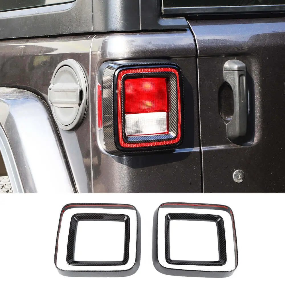For 2018+ Jeep Wrangler JL JLU 4 x Tail Lamp Bezel Guard Cover Protector Trim (Applicable halogen lamps)