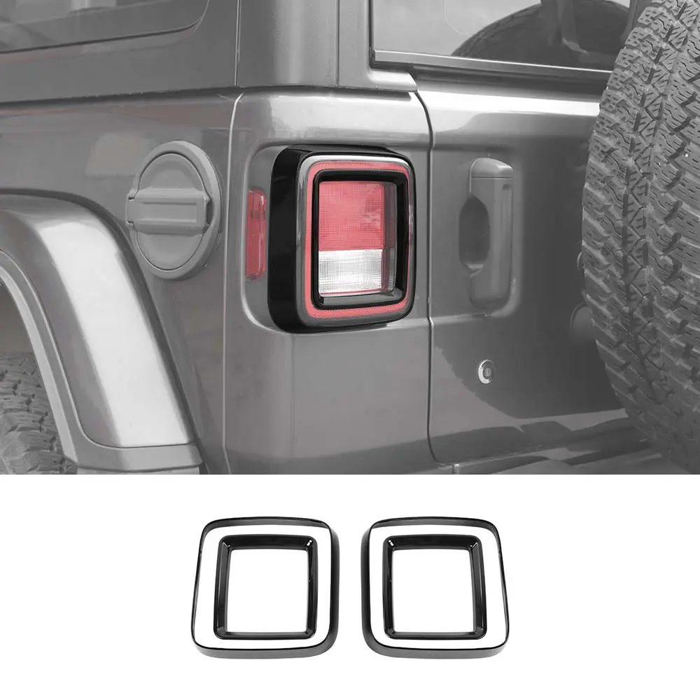 For 2018+ Jeep Wrangler JL JLU 4 x Tail Lamp Bezel Guard Cover Protector Trim (Applicable halogen lamps) - Image 11