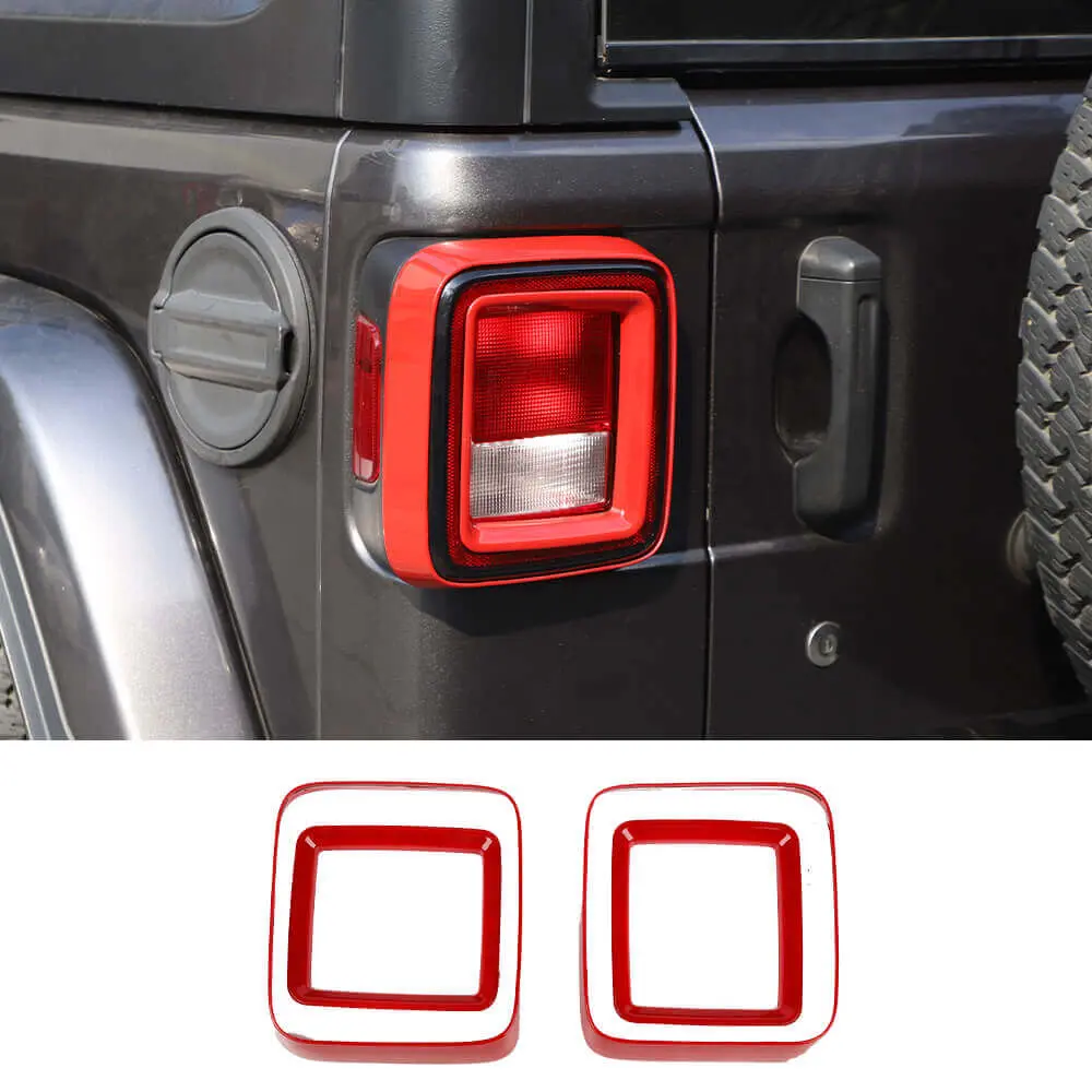 For 2018+ Jeep Wrangler JL JLU 4 x Tail Lamp Bezel Guard Cover Protector Trim (Applicable halogen lamps) - Image 9