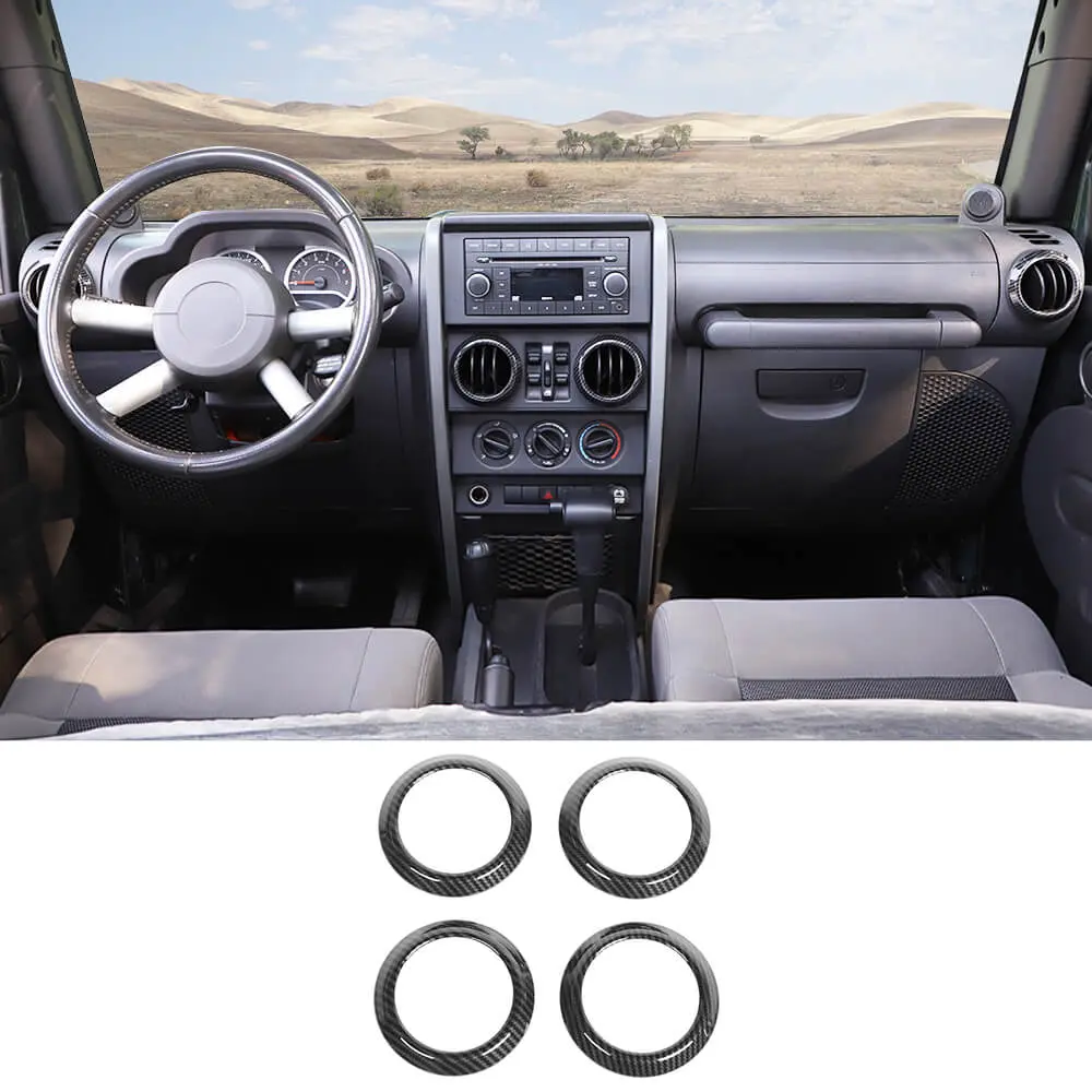 For 2007-2010 Jeep Wrangler JK JKU 4pcs AC Air Conditioning Vent Cover Trim Decoration Ring - Image 10