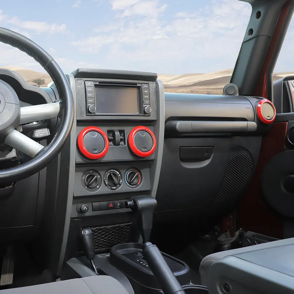 For 2007-2010 Jeep Wrangler JK JKU 4pcs AC Air Conditioning Vent Cover Trim Decoration Ring - Image 3