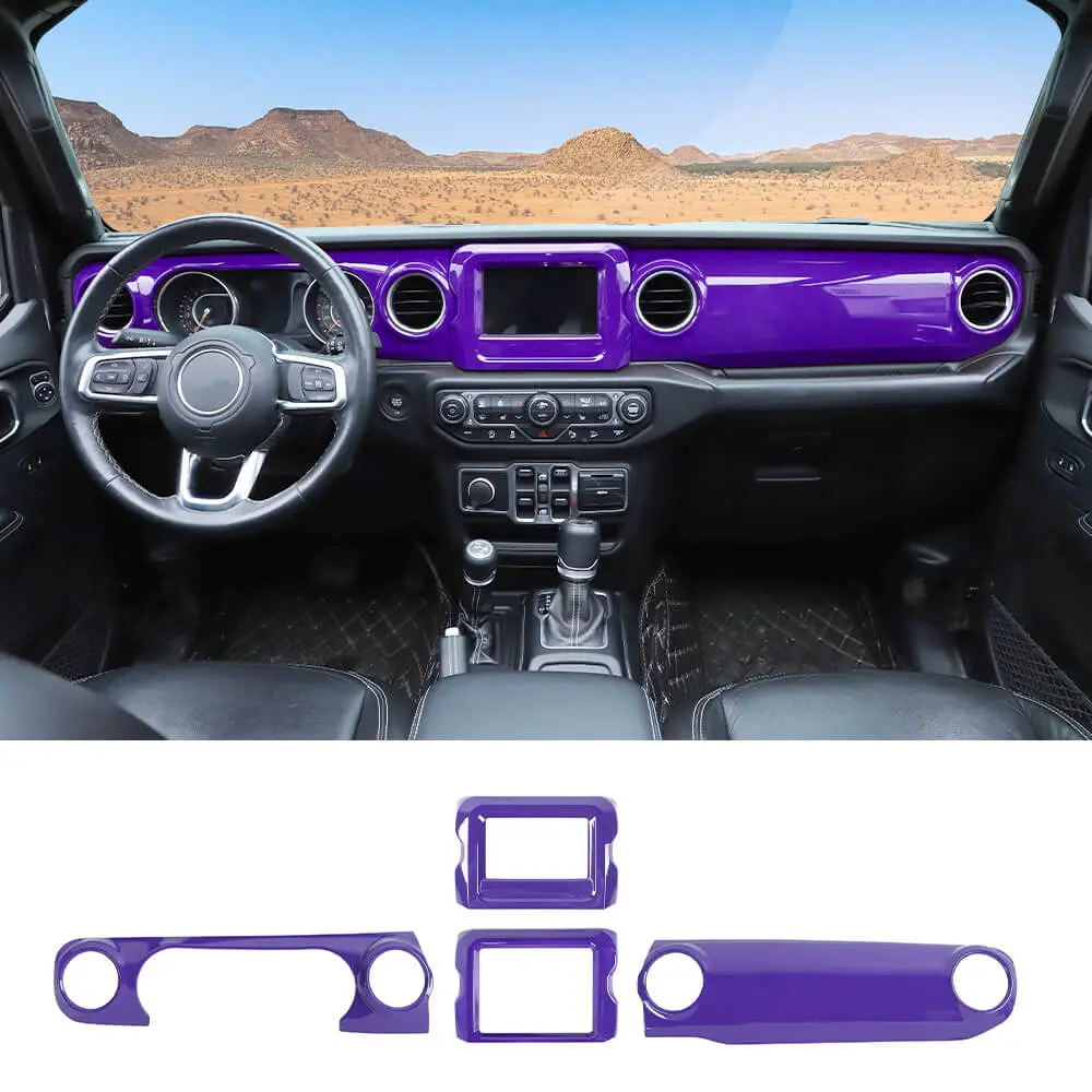 For 2018-2023 Jeep Wrangler JL JLU & Gladiator JT 4PCS Central Navigation Cover Console Panel Trim - Image 10