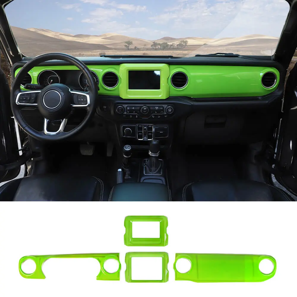 For 2018-2023 Jeep Wrangler JL JLU & Gladiator JT 4PCS Central Navigation Cover Console Panel Trim - Image 13