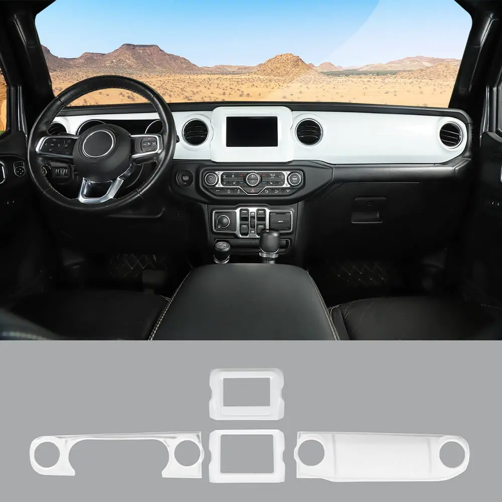For 2018-2023 Jeep Wrangler JL JLU & Gladiator JT 4PCS Central Navigation Cover Console Panel Trim - Image 14