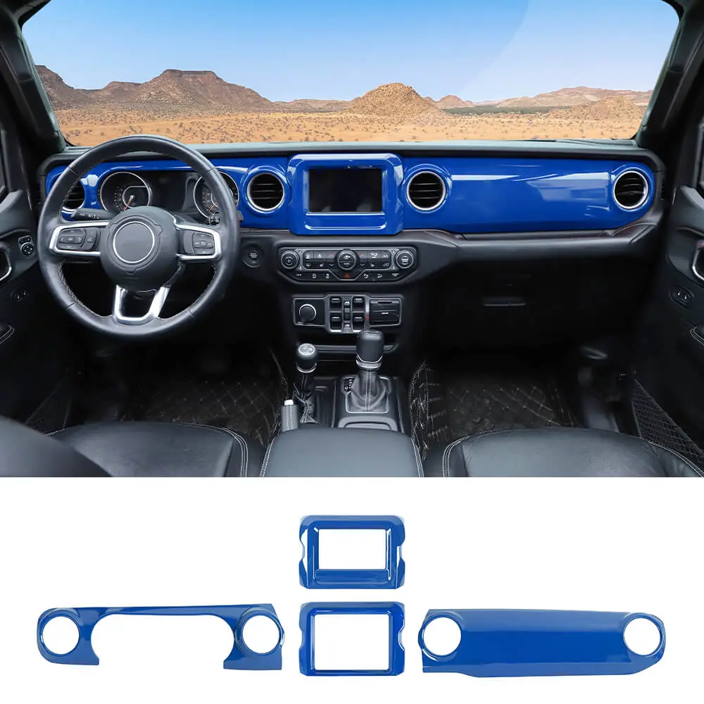 For 2018-2023 Jeep Wrangler JL JLU & Gladiator JT 4PCS Central Navigation Cover Console Panel Trim - Image 16