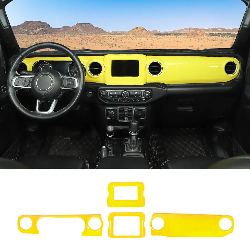For 2018-2023 Jeep Wrangler JL JLU & Gladiator JT 4PCS Central Navigation Cover Console Panel Trim - Image 17