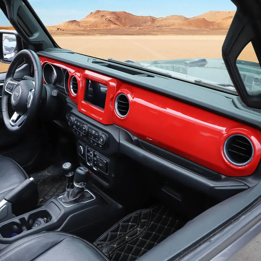 For 2018-2023 Jeep Wrangler JL JLU & Gladiator JT 4PCS Central Navigation Cover Console Panel Trim - Image 4