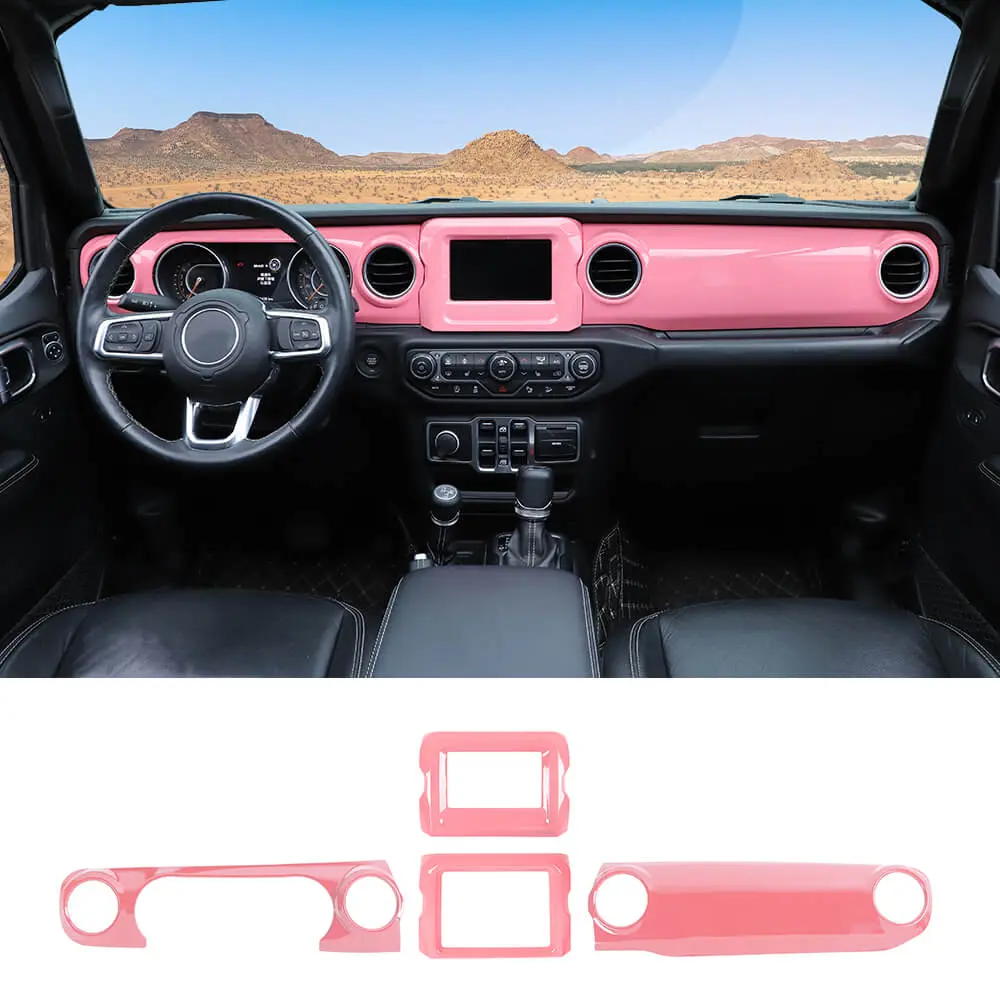 For 2018-2023 Jeep Wrangler JL JLU & Gladiator JT 4PCS Central Navigation Cover Console Panel Trim - Image 9