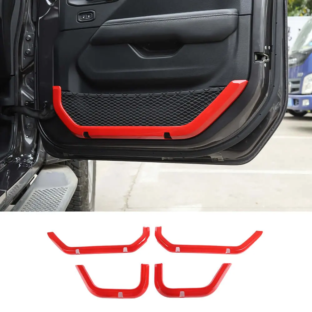 For 2018+ Jeep Wrangler JLU & Gladiator JT 4-Door 4PCS Interior Door Net Pocket Bezel Cover Trim - Image 20
