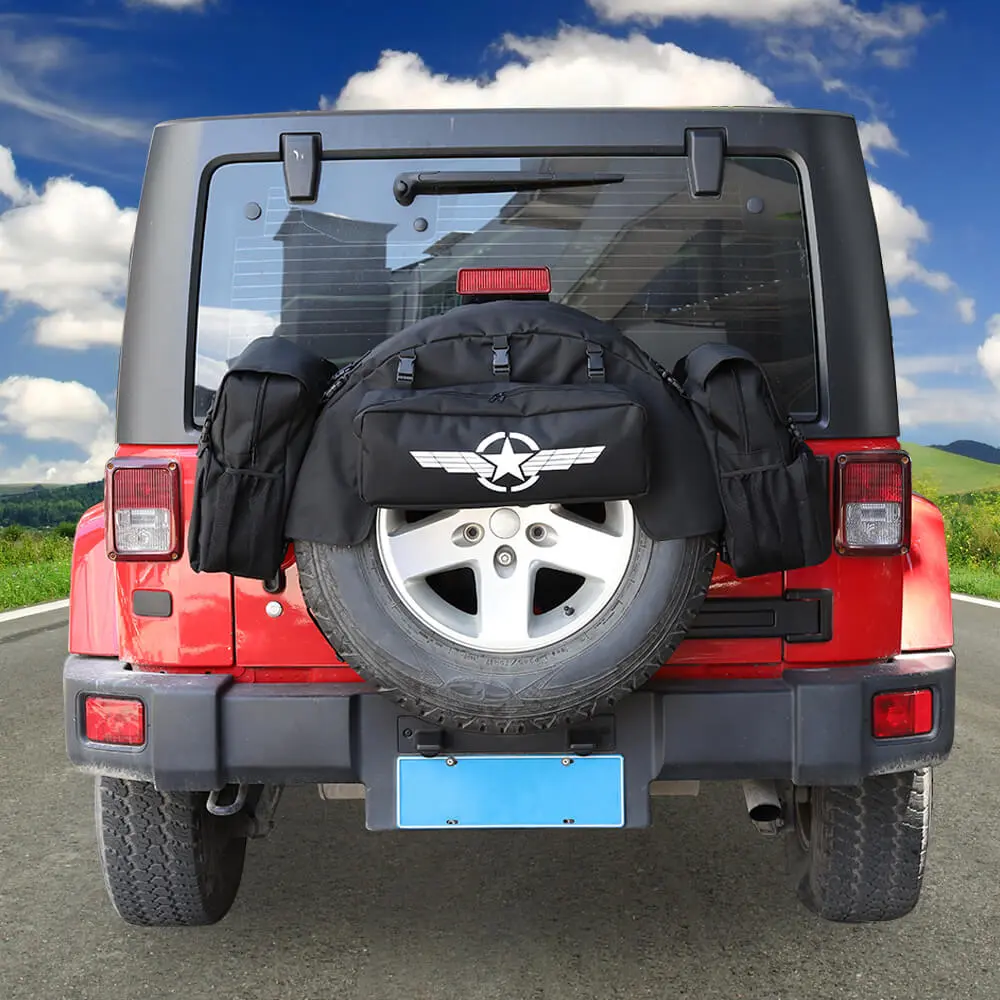 For Jeep Wrangler TJ JK JL 4PCS Spare Tire Storage Bag Cargo Organizer Bag Kit - Image 3
