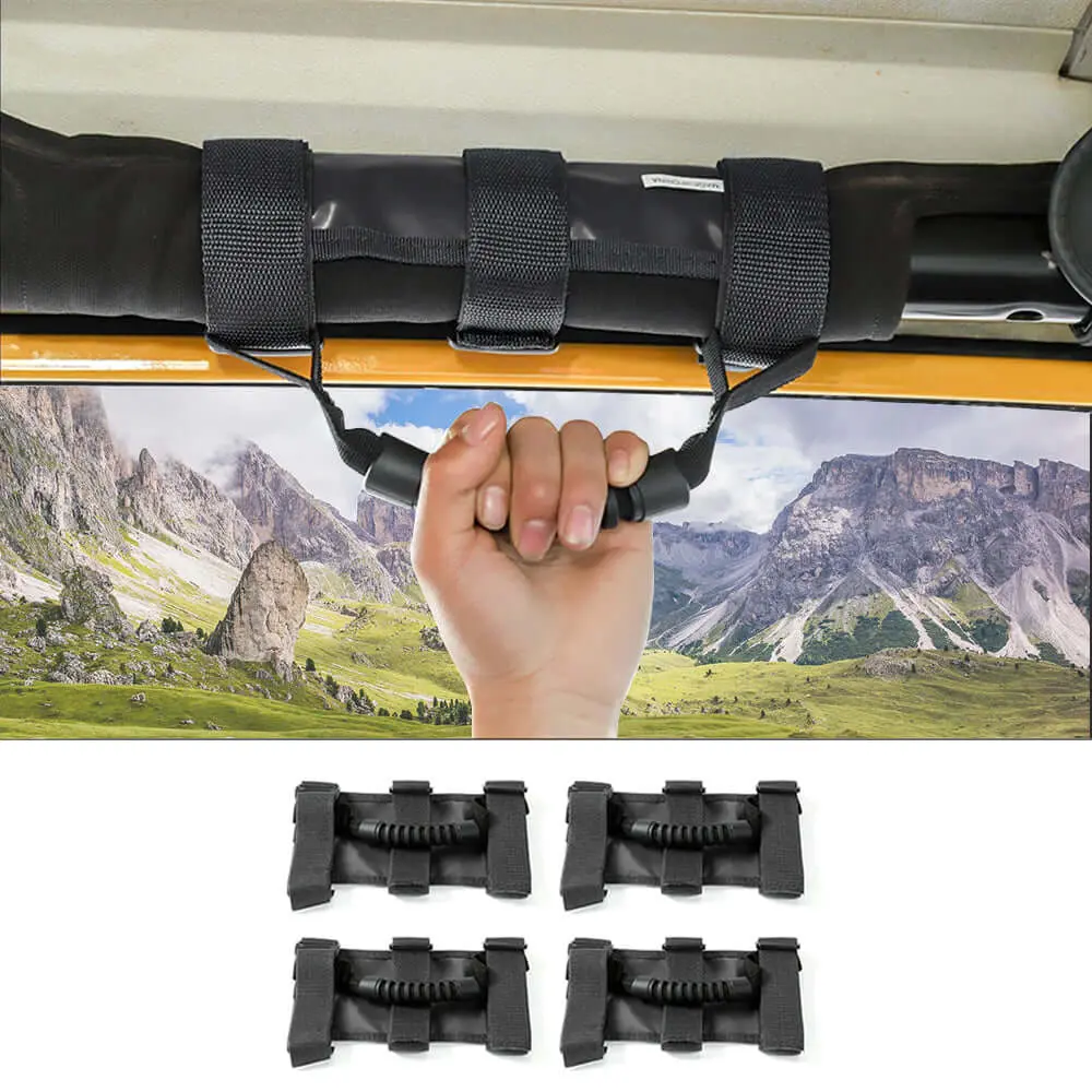 For Jeep Wrangler JK JL CJ YJ TJ JT 4PCS Top Roll Bar Grab Handles - Image 10