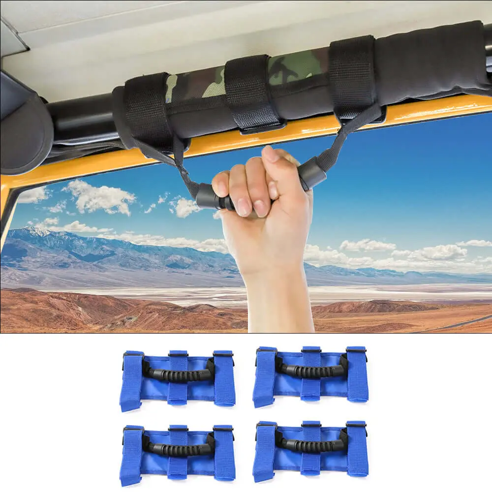 For Jeep Wrangler JK JL CJ YJ TJ JT 4PCS Top Roll Bar Grab Handles - Image 12